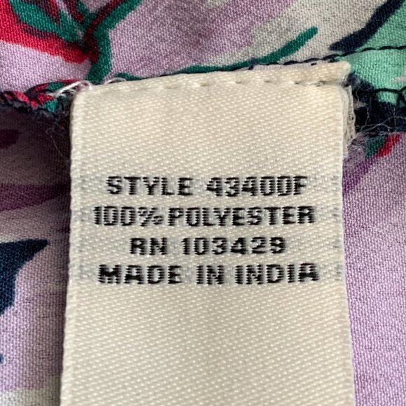 Caffe Marrakesh Tunic Top/Mini Dress Floral Smocked Button Front Sz L #17D - Picture 8 of 9